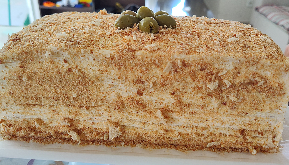 Torta fria de frango com legumes 